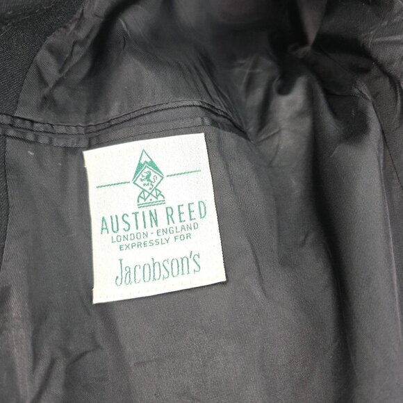 Austin ReedJacobsons Double Breasted Gold Button Wool Black Blazer Men Size 40R - Picture 9 of 12